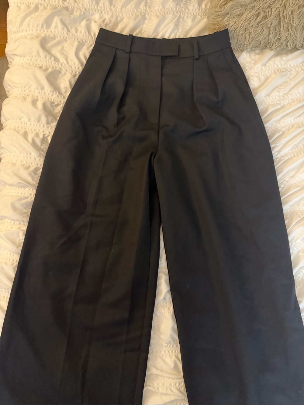 High-Waist Wide Leg Black Trousers